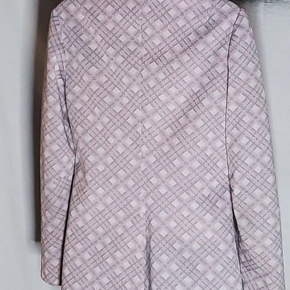 Vintage 70s Pink and Grey Plaid Poly Blazer by Country Set Sz Small - Picture 4 of 15